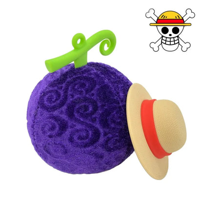 Straw Hat and Purple Fruit Keychain
