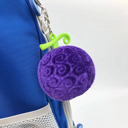 Straw Hat and Purple Fruit Keychain