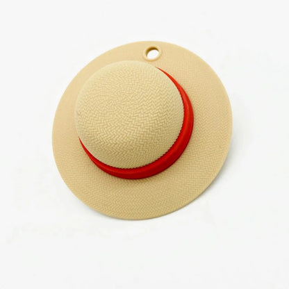 Straw Hat and Purple Fruit Keychain